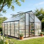 Outdoor 8x10 FT Polycarbonate Walk-In Greenhouse