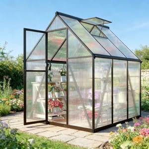 Jiliusure 6x6 FT Outdoor Polycarbonate Greenhouse