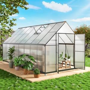 8x16FT Walk-in Greenhouse with Aluminum Frame