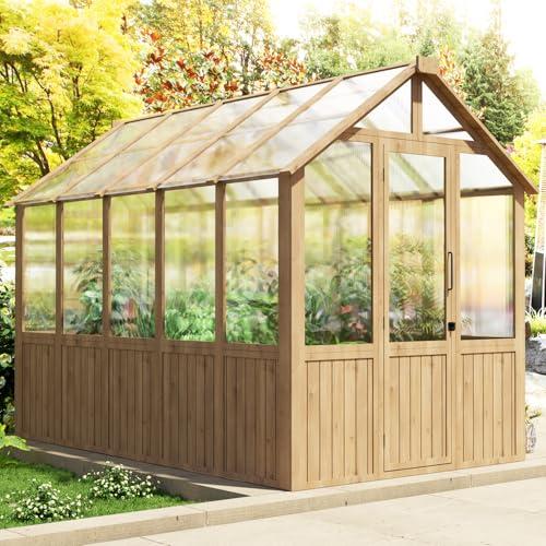 SOLIGEL 6x10FT Cedar Frame Walk-in Greenhouse