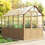 SOLIGEL 6x10FT Cedar Frame Walk-in Greenhouse