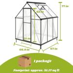 6x6 FT Outdoor Polycarbonate Greenhouse with Vent