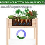 Wooden Elevated Garden Bed with Legs - 34x18x30in