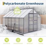 8x12 ft Polycarbonate Walk-In Greenhouse with Vents