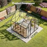 6x6FT Walk-In Greenhouse with Vented Roof