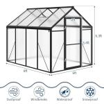 10 FT Outdoor Polycarbonate Greenhouse with Vent