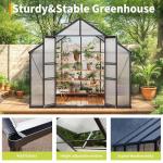 8x12 ft Polycarbonate Walk-In Greenhouse with Vents