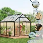10 FT Outdoor Polycarbonate Greenhouse with Vent