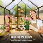 6x6FT Walk-In Greenhouse with Vented Roof