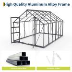 8x12 ft Polycarbonate Walk-In Greenhouse with Vents