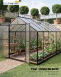 8x12 FT Outdoor Greenhouse with Roof Vent