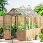 SOLIGEL 6x10FT Cedar Frame Walk-in Greenhouse