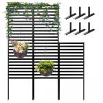 ArdeFentium 46.4" H X 47.3" W Metal Privacy Screen Outdoor - 10 Panels Freestanding Privacy Fence Panels with Stakes - Decorative Garden Air Conditioner Trash Can Pool Equipment for Backyard Patio