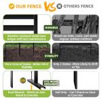 ArdeFentium 46.4" H X 47.3" W Metal Privacy Screen Outdoor - 10 Panels Freestanding Privacy Fence Panels with Stakes - Decorative Garden Air Conditioner Trash Can Pool Equipment for Backyard Patio