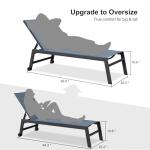 PURPLE LEAF Outdoor Chaise Lounge Set for 2 Oversized Pool Lounge Chairs with Easy-to-Move Wheels and Adjustable Backrest Extra Large Patio Loungers for Poolside Deck Beach Yard Table Included, Indigo
