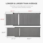 PURPLE LEAF Extra Large Outdoor Chaise Lounge 2 Pieces Aluminum Patio Lounge Chair with Wheels Reclining Chair for Patio Pool Beach Sunbathing Grey Oversized Lounger