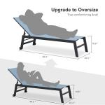 PURPLE LEAF Outdoor Chaise Lounge Set for 2 Oversized Pool Lounge Chairs with Easy-to-Move Wheels and Adjustable Backrest Extra Large Patio Loungers for Poolside Deck Beach Yard Table Included, Teal