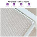 PURPLE LEAF Oversize Chaise Lounge Chair Outdoor 2 Pieces White Aluminum Lounge Chair with Wheels and Table for Pool Deck Patio, Linen