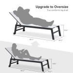PURPLE LEAF Outdoor Chaise Lounge Set for 2 Oversized Pool Lounge Chairs with Easy-to-Move Wheels and Adjustable Backrest Extra Large Patio Loungers for Poolside Deck Beach Yard Table Included, Linen