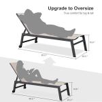 PURPLE LEAF 6-Piece Outdoor Chaise Lounge Oversized Pool Lounge Chairs with Easy-to-Move Wheels and Adjustable Backrest Extra Large Patio Loungers for Poolside Deck Beach Table Included, Sand Beige