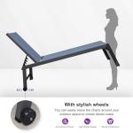 PURPLE LEAF Outdoor Chaise Lounge Set for 2 Oversized Pool Lounge Chairs with Easy-to-Move Wheels and Adjustable Backrest Extra Large Patio Loungers for Poolside Deck Beach Yard Table Included, Indigo