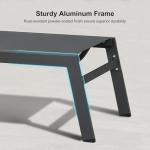 PURPLE LEAF Outdoor Oversized Lounge Chair Set Patio Chaise Pool Lounger Aluminum Frame with 2 Side Table and Wheels for Outside Sunbathing Tanning Recliner Including Pillows Gray