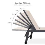 PURPLE LEAF 6-Piece Outdoor Chaise Lounge Oversized Pool Lounge Chairs with Easy-to-Move Wheels and Adjustable Backrest Extra Large Patio Loungers for Poolside Deck Beach Table Included, Sand Beige