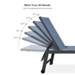 PURPLE LEAF Outdoor Chaise Lounge Set for 2 Oversized Pool Lounge Chairs with Easy-to-Move Wheels and Adjustable Backrest Extra Large Patio Loungers for Poolside Deck Beach Yard Table Included, Indigo