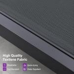 PURPLE LEAF Outdoor Oversized Lounge Chair Set Patio Chaise Pool Lounger Aluminum Frame with 2 Side Table and Wheels for Outside Sunbathing Tanning Recliner Including Pillows Gray