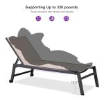 PURPLE LEAF 6-Piece Outdoor Chaise Lounge Oversized Pool Lounge Chairs with Easy-to-Move Wheels and Adjustable Backrest Extra Large Patio Loungers for Poolside Deck Beach Table Included, Sand Beige