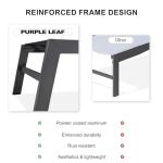 PURPLE LEAF Extra Large Outdoor Chaise Lounge 2 Pieces Aluminum Patio Lounge Chair with Wheels Reclining Chair for Patio Pool Beach Sunbathing Grey Oversized Lounger