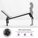 PURPLE LEAF Outdoor Chaise Lounge Set for 2 Oversized Pool Lounge Chairs with Easy-to-Move Wheels and Adjustable Backrest Extra Large Patio Loungers for Poolside Deck Beach Yard Table Included, Linen