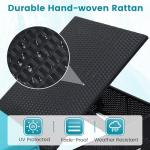 Murago Outdoor Chaise Lounge Chairs, All-Weather Wicker Pool Lounge Chair Set of 2 with Side Table, Adjustable Backrest & Washable Cushions for Patio, Poolside, Beach, Light Blue