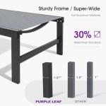 PURPLE LEAF Outdoor Chaise Lounge Chairs Set Recliner Adjustable Chair with Wheels and Table for Poolside Beach Patio Aluminum Reclining Sunbathing Lounger, Mixed Grey