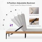 PURPLE LEAF Outdoor Chaise Lounge Set of 2 Aluminum Adjustable Patio Lounger Chairs with Cushions Reclining Beach Daybed for Poolside Balcony Deck Backyard, Teak