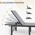 UDPATIO Outdoor Chaise Lounge Chair Set of 2 with Table Pool Lounge Chairs for Outside, Adjustable Lounger for Poolside Lawn Deck Lay Flat Sunbathing Backrest for Patio, Beach, Yard(Grey)