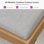 PURPLE LEAF Outdoor Chaise Lounge Set of 2 Aluminum Adjustable Patio Lounger Chairs with Cushions Reclining Beach Daybed for Poolside Balcony Deck Backyard, Teak