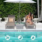 Hoiplu Outdoor Lounge Chairs Set of 2 for Poolside Patio, Weather-Resistant Pool Chaise Lounge with Adjustable Backrest, Resin Tanning Chair Sun Lounger for Outside Deck, Beach, Sunbathing, Taupe