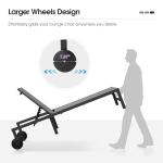 PURPLE LEAF Outdoor Chaise Lounge Chairs Set Recliner Adjustable Chair with Wheels and Table for Poolside Beach Patio Aluminum Reclining Sunbathing Lounger, Mixed Grey