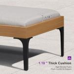 PURPLE LEAF Outdoor Chaise Lounge Set of 2 Aluminum Adjustable Patio Lounger Chairs with Cushions Reclining Beach Daybed for Poolside Balcony Deck Backyard, Teak