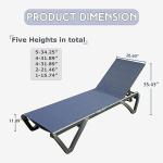 Domi Patio Lounge Chairs Set of 2, Aluminum Pool Chaise Lounge with 5 Position Adjustable Backrest and Wheels, Outdoor Lounge Chairs for Pool, Garden, Beach, Backyard, Navy Blue