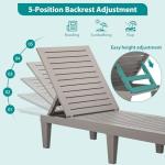 Hoiplu Outdoor Lounge Chairs Set of 2 for Poolside Patio, Weather-Resistant Pool Chaise Lounge with Adjustable Backrest, Resin Tanning Chair Sun Lounger for Outside Deck, Beach, Sunbathing, Taupe