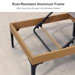 PURPLE LEAF Outdoor Chaise Lounge Set of 2 Aluminum Adjustable Patio Lounger Chairs with Cushions Reclining Beach Daybed for Poolside Balcony Deck Backyard, Teak