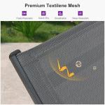 PURPLE LEAF Outdoor Chaise Lounge with Wheels for Outside 2 Pieces Aluminum Patio Lounge Chair with 5 Adjustable Position Recliner for Patio, Beach, Yard, Pool, Side Table Included, Grey