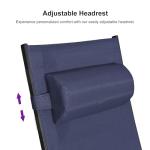 PURPLE LEAF Patio Chaise Lounge Set Outdoor Beach Pool Sunbathing Lawn Lounger Recliner Outside Tanning Chairs with Arm for All Weather Side Table Included Navy Blue