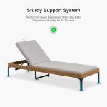 PURPLE LEAF Outdoor Chaise Lounge Set of 2 Aluminum Adjustable Patio Lounger Chairs with Cushions Reclining Beach Daybed for Poolside Balcony Deck Backyard, Teak