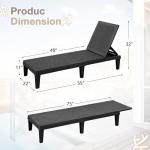 Homall Outdoor Lounge Chairs Set of 2, Quick Assembly & Waterproof Patio Chaise Lounge with Adjustable Backrest for Poolside, Beach, Garden (Black)