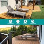 Hoiplu Outdoor Lounge Chairs Set of 2 for Poolside Patio, Weather-Resistant Pool Chaise Lounge with Adjustable Backrest, Resin Tanning Chair Sun Lounger for Outside Deck, Beach, Sunbathing, Taupe