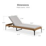 PURPLE LEAF Outdoor Chaise Lounge Set of 2 Aluminum Adjustable Patio Lounger Chairs with Cushions Reclining Beach Daybed for Poolside Balcony Deck Backyard, Teak