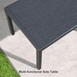 PURPLE LEAF Outdoor Chaise Lounge with Wheels for Outside 2 Pieces Aluminum Patio Lounge Chair with 5 Adjustable Position Recliner for Patio, Beach, Yard, Pool, Side Table Included, Grey